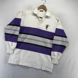 Vintage East Carolina University Rugby Shirt Men's Large White Pirates 90s ECU